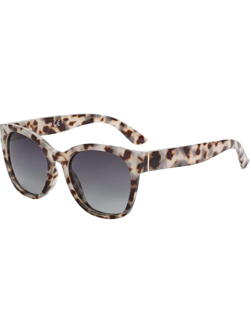 Women's Grey Oversized Cateye Polarized Sunglasses UV400 Protection Retro